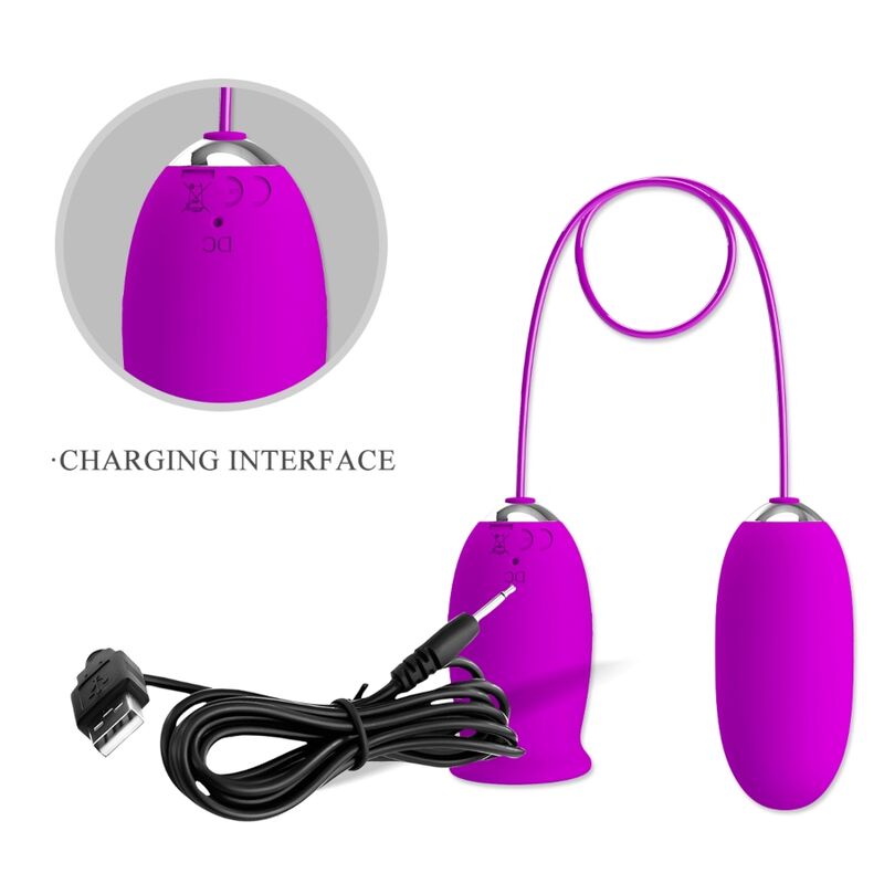 PRETTY LOVE - VIBRATORE RICARICABILE DAISY DUAL EGG VIOLA – Uova vibranti – foto 8