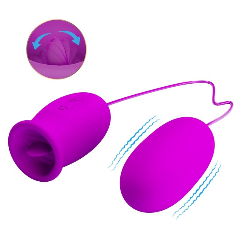 PRETTY LOVE - VIBRATORE RICARICABILE DAISY DUAL EGG VIOLA – Uova vibranti – foto 3