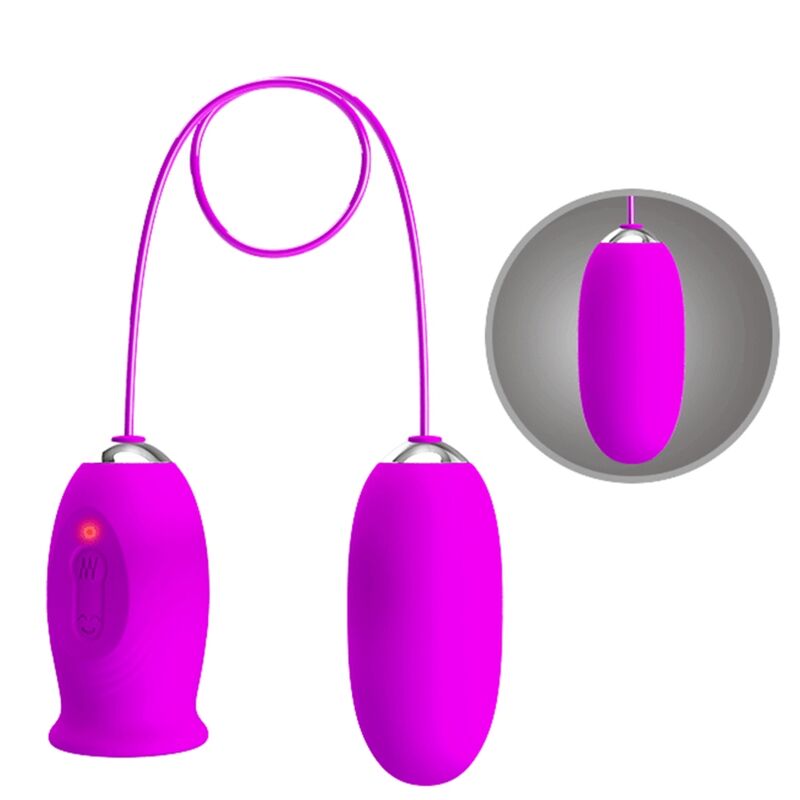 PRETTY LOVE - VIBRATORE RICARICABILE DAISY DUAL EGG VIOLA – Uova vibranti – foto 5