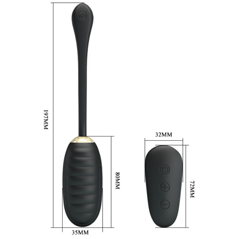 PRETTY LOVE - DOREEN LUXURY UOVO VIBRANTE RICARICABILE NERO TELECOMANDO – Uova vibranti – foto 8