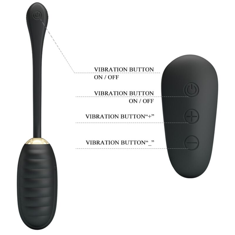 PRETTY LOVE - DOREEN LUXURY UOVO VIBRANTE RICARICABILE NERO TELECOMANDO – Uova vibranti – foto 10