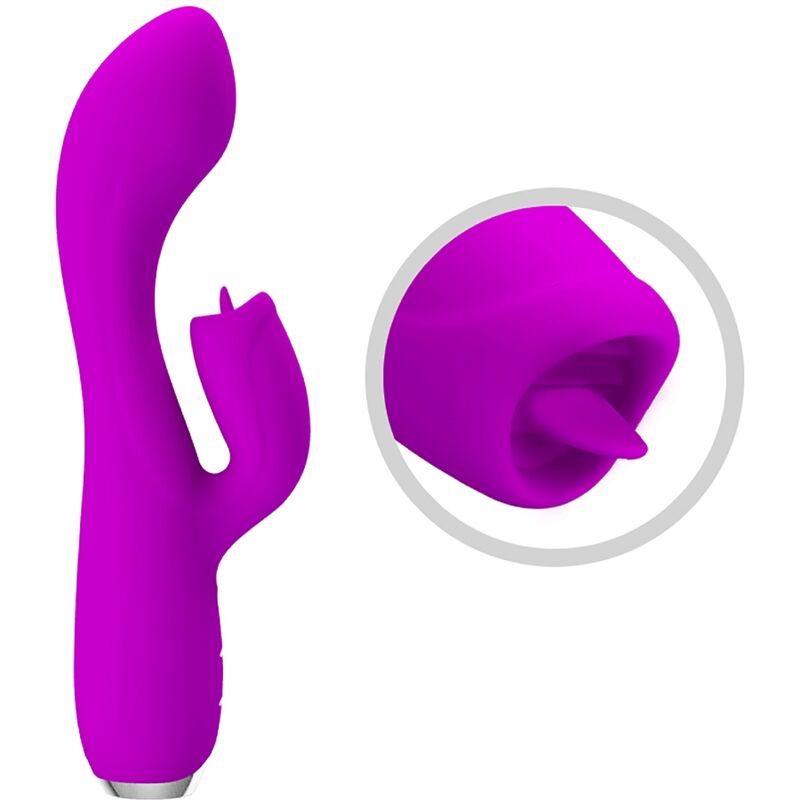 PRETTY LOVE - VIBRATORE RICARICABILE GLORIA RABBIT-VIOLA IMPERMEABILE – Vibratori di coniglio – foto 5