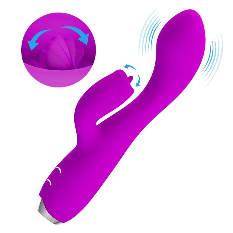 PRETTY LOVE - VIBRATORE RICARICABILE GLORIA RABBIT-VIOLA IMPERMEABILE – Vibratori di coniglio – foto 6