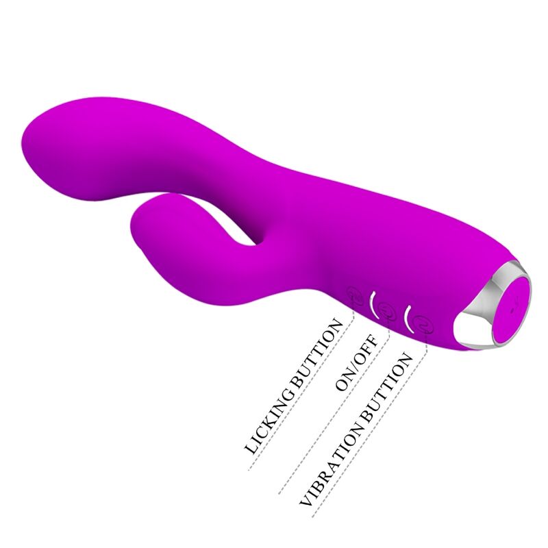 PRETTY LOVE - VIBRATORE RICARICABILE GLORIA RABBIT-VIOLA IMPERMEABILE – Vibratori di coniglio – foto 8