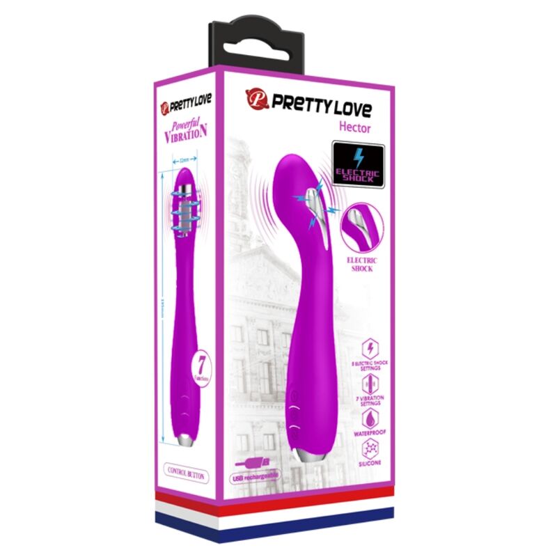 PRETTY LOVE - VIBRATORE ELETTROSHOCK RICARICABILE HECTOR IMPERMEABILE VIOLA – Vibratori a punto G – foto 8