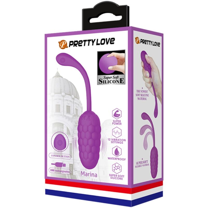 PRETTY LOVE - UOVO VIBRANTE CON TEXTURE MARINA RICARICABILE VIOLA – Uova vibranti – foto 9