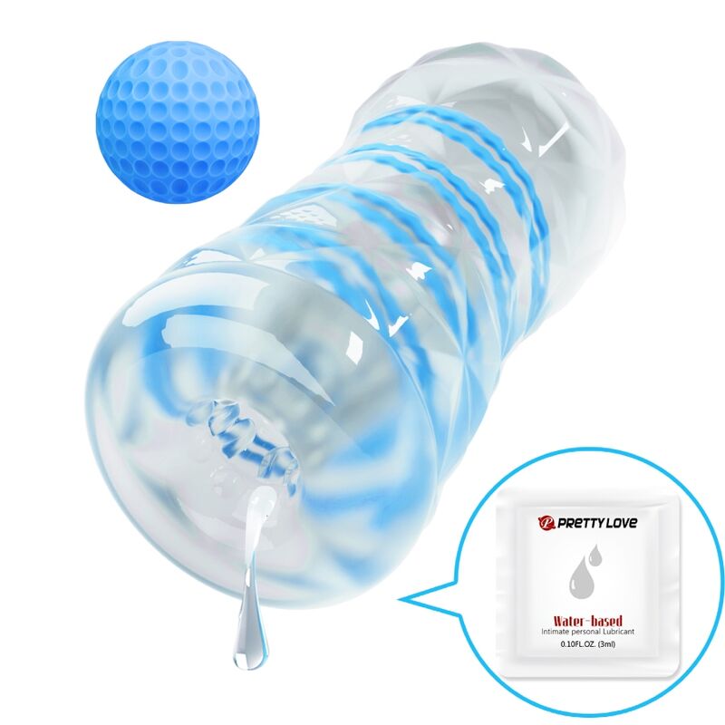 PRETTY LOVE - PICCOLO MASTURBATORE CON SPIRALI BLU – Vari masturbatori