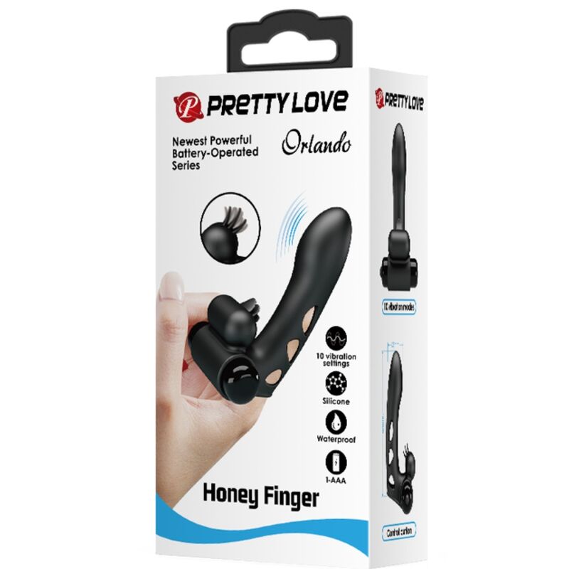 PRETTY LOVE - COPERTURA PER DITA VIBRATORE ORLANDO NERA – Copri pene con estensione – foto 10
