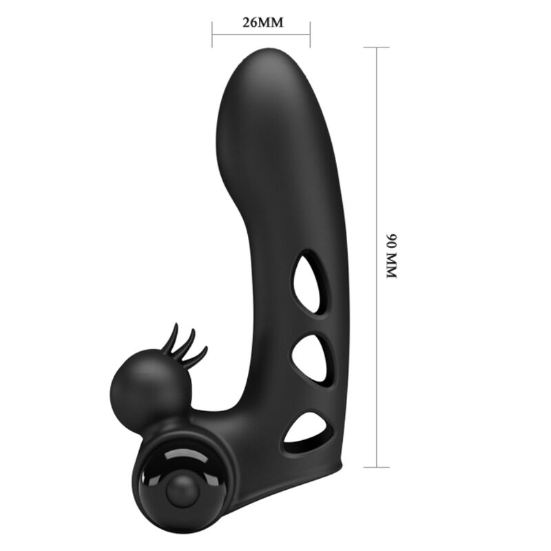 PRETTY LOVE - COPERTURA PER DITA VIBRATORE ORLANDO NERA – Copri pene con estensione – foto 6