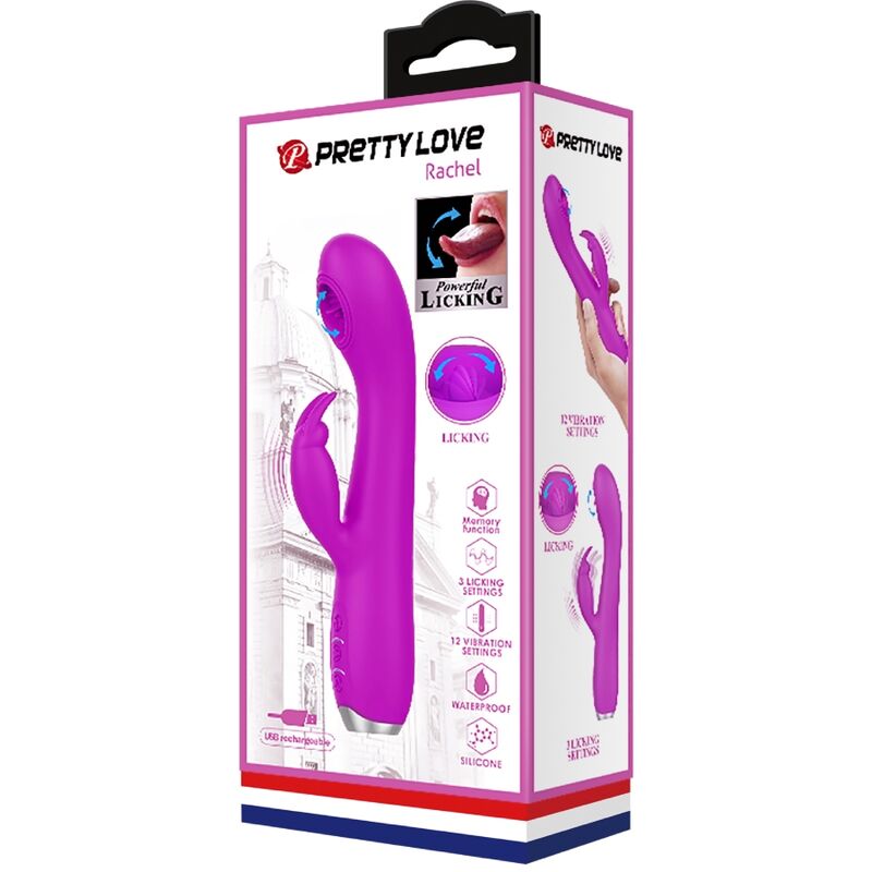 PRETTY LOVE - VIBRATORE RICARICABILE RACHEL CON VENTOSA VIOLA – Vibratori di coniglio – foto 10