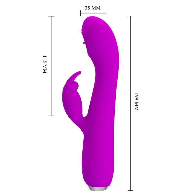 PRETTY LOVE - VIBRATORE RICARICABILE RACHEL CON VENTOSA VIOLA – Vibratori di coniglio – foto 7