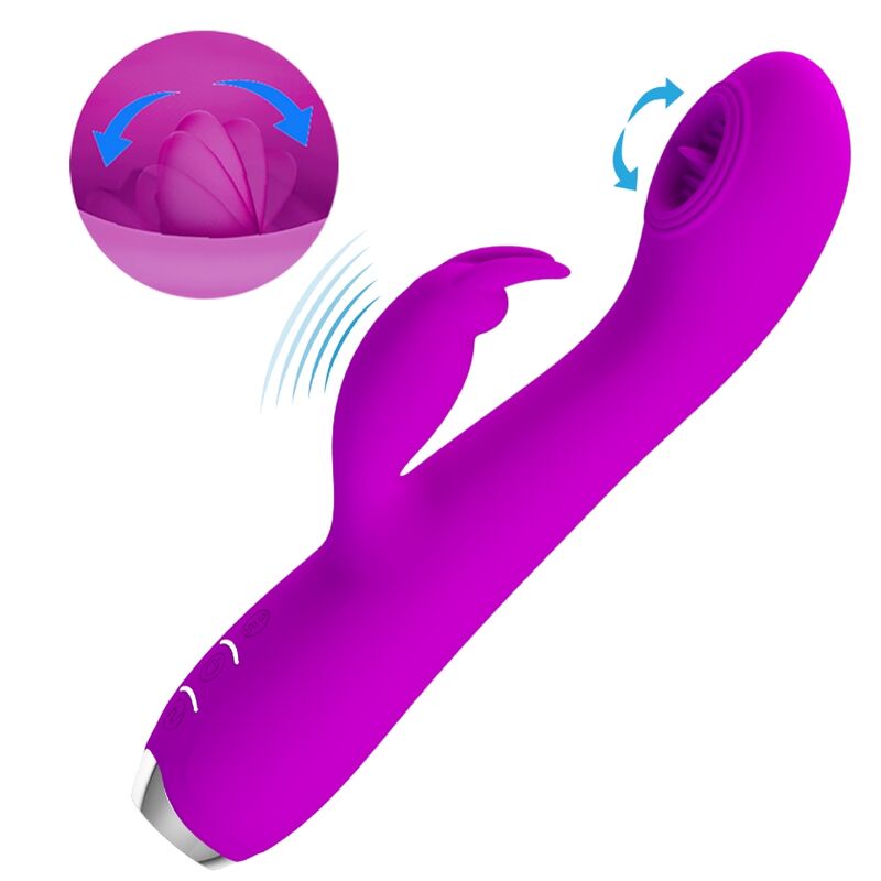 PRETTY LOVE - VIBRATORE RICARICABILE RACHEL CON VENTOSA VIOLA – Vibratori di coniglio – foto 5