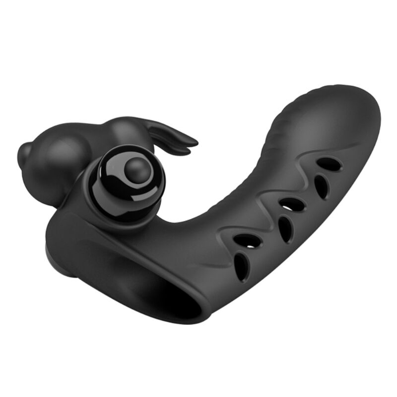 PRETTY LOVE - COPERTURA PER DITA VIBRATORE CONIGLIO NERO VANCE – Copri pene con estensione – foto 3