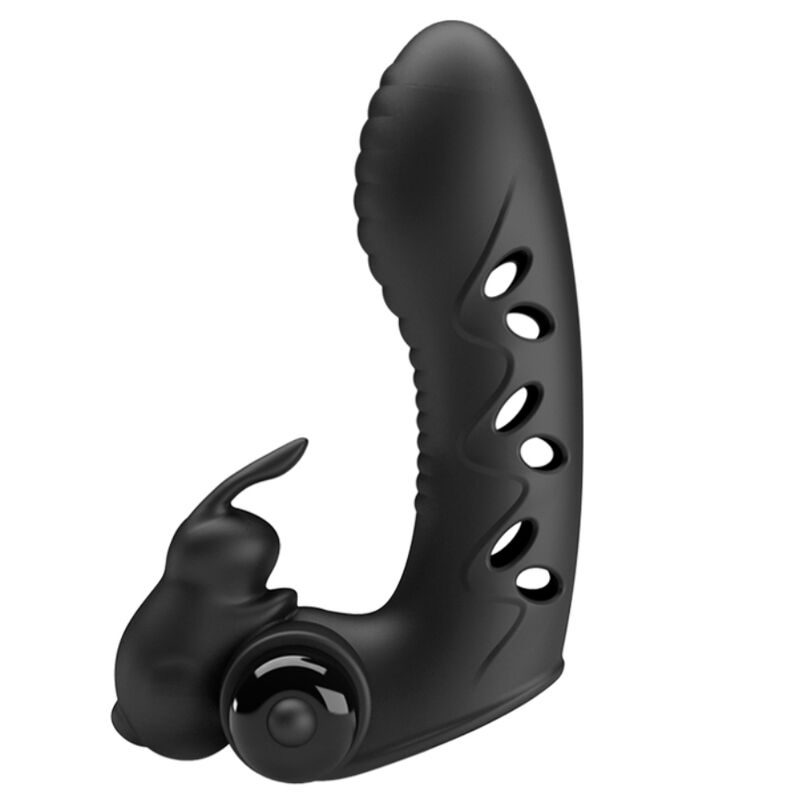 PRETTY LOVE - COPERTURA PER DITA VIBRATORE CONIGLIO NERO VANCE – Copri pene con estensione