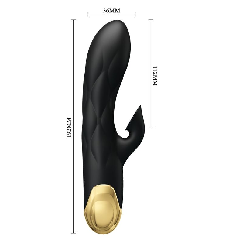 PRETTY LOVE - VIBRATORE DI LUSSO NERO RICARICABILE PLACCATO IN ORO – Vibratori di coniglio – foto 4