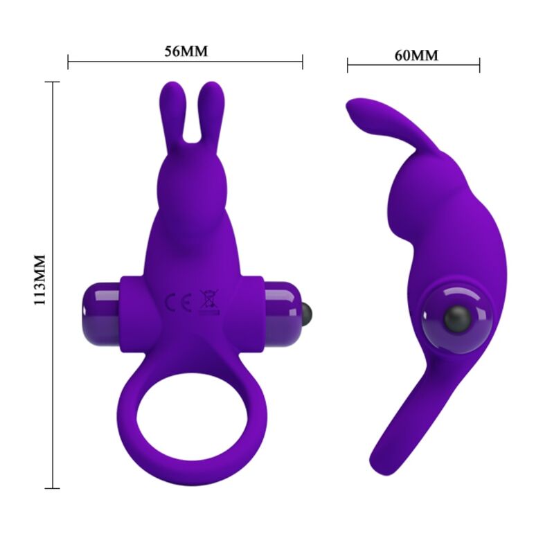 PRETTY LOVE - ANELLO VIBRATORE I CONIGLIO PER PENE VIOLA – Cockring con vibrazione – foto 6