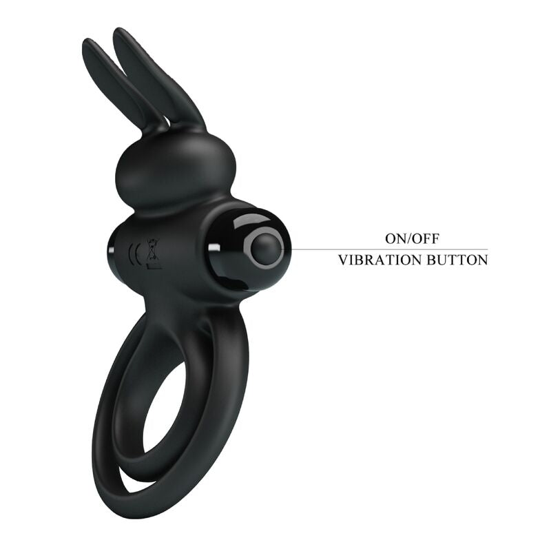 PRETTY LOVE - ANELLO VIBRATOR III RABBIT PER PENE NERO – Cockring con vibrazione – foto 7