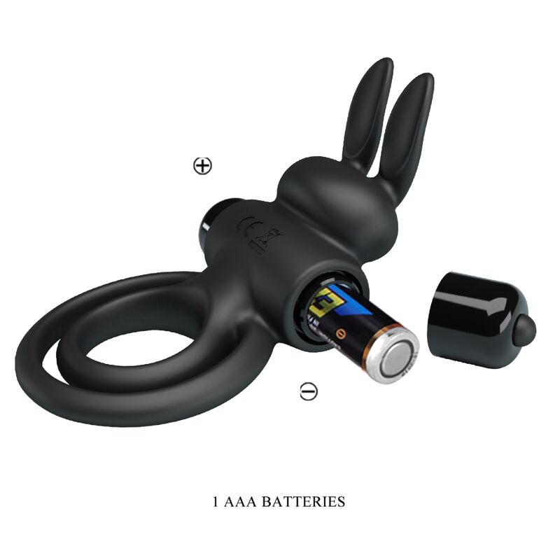 PRETTY LOVE - ANELLO VIBRATOR III RABBIT PER PENE NERO – Cockring con vibrazione – foto 8