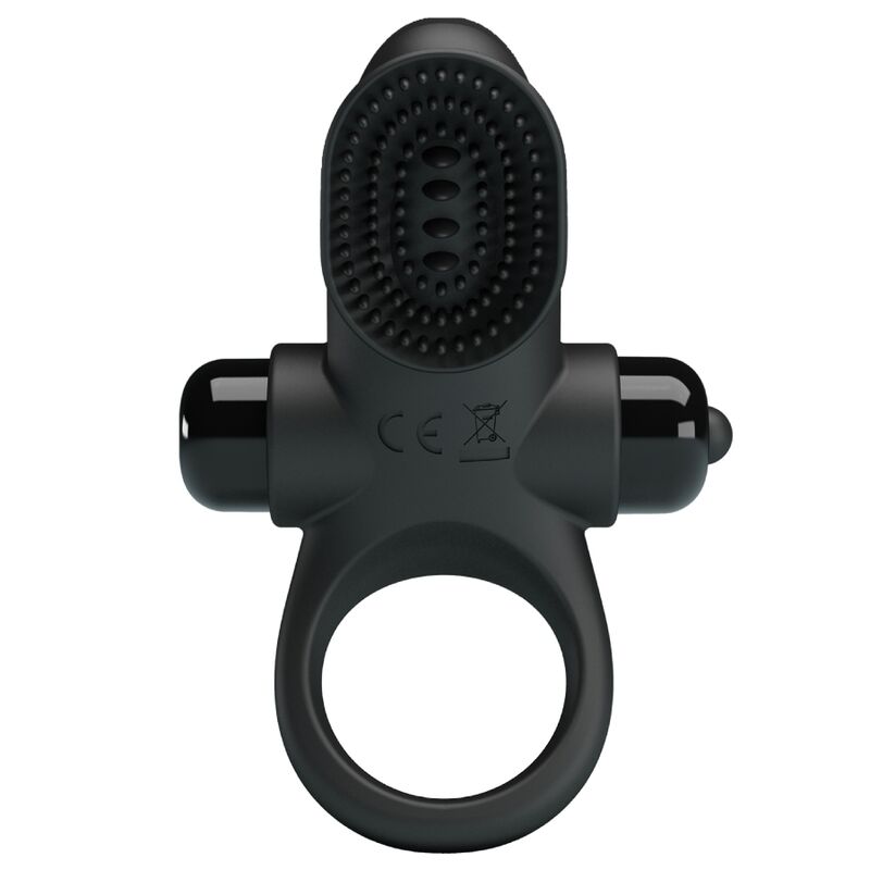 PRETTY LOVE - ANELLO VIBRATORE II PER IL PENE NERO – Cockring con vibrazione