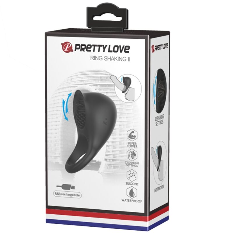 PRETTY LOVE - ANELLO VIBRANTE PER PENE CON LINGUA NERA – Cockring con vibrazione – foto 9