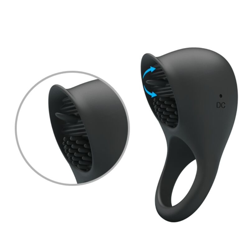 PRETTY LOVE - ANELLO VIBRANTE PER PENE CON LINGUA NERA – Cockring con vibrazione – foto 5
