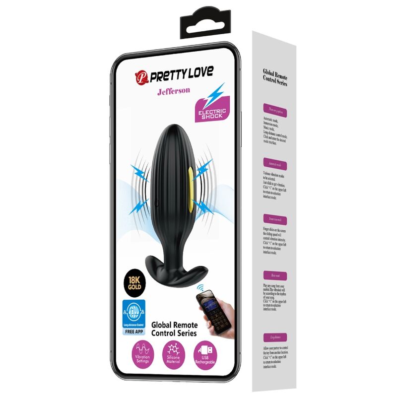 PRETTY LOVE - PLUG ANALE CONTROLLATO DA APP JEFFERSON NERO – Tappi anali – foto 15