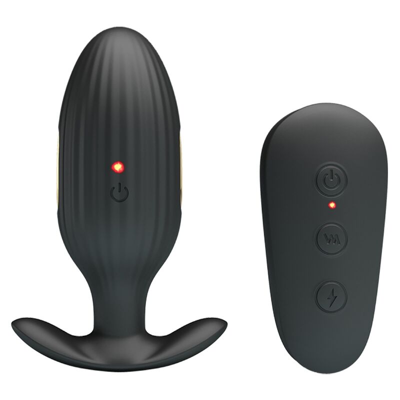PRETTY LOVE - VIBRATORE ANALE RICARICABILE KELLY PLUG NERO – Tappi anali – foto 5