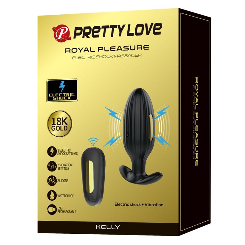 PRETTY LOVE - VIBRATORE ANALE RICARICABILE KELLY PLUG NERO – Tappi anali – foto 11