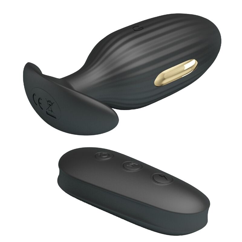 PRETTY LOVE - VIBRATORE ANALE RICARICABILE KELLY PLUG NERO – Tappi anali – foto 3