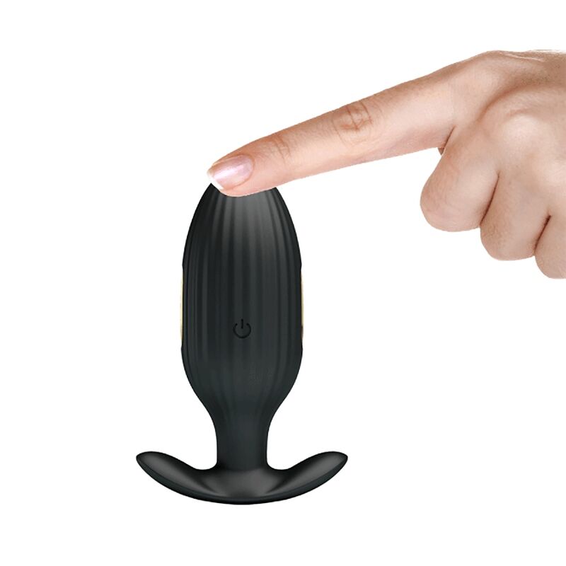 PRETTY LOVE - VIBRATORE ANALE RICARICABILE KELLY PLUG NERO – Tappi anali – foto 7