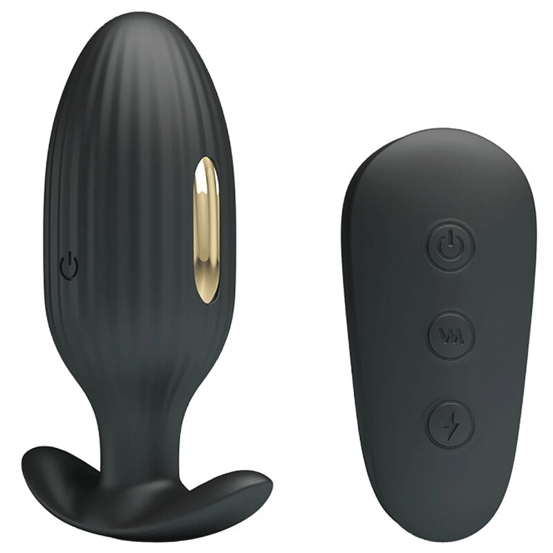 PRETTY LOVE - VIBRATORE ANALE RICARICABILE KELLY PLUG NERO – Tappi anali – foto 2