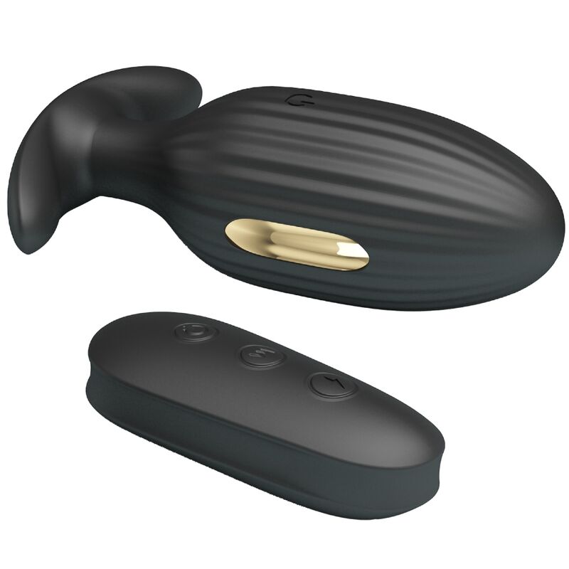 PRETTY LOVE - VIBRATORE ANALE RICARICABILE KELLY PLUG NERO – Tappi anali – foto 6