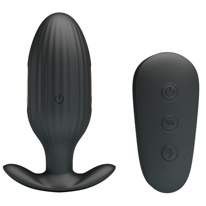 PRETTY LOVE - VIBRATORE ANALE RICARICABILE KELLY PLUG NERO – Tappi anali – foto 4