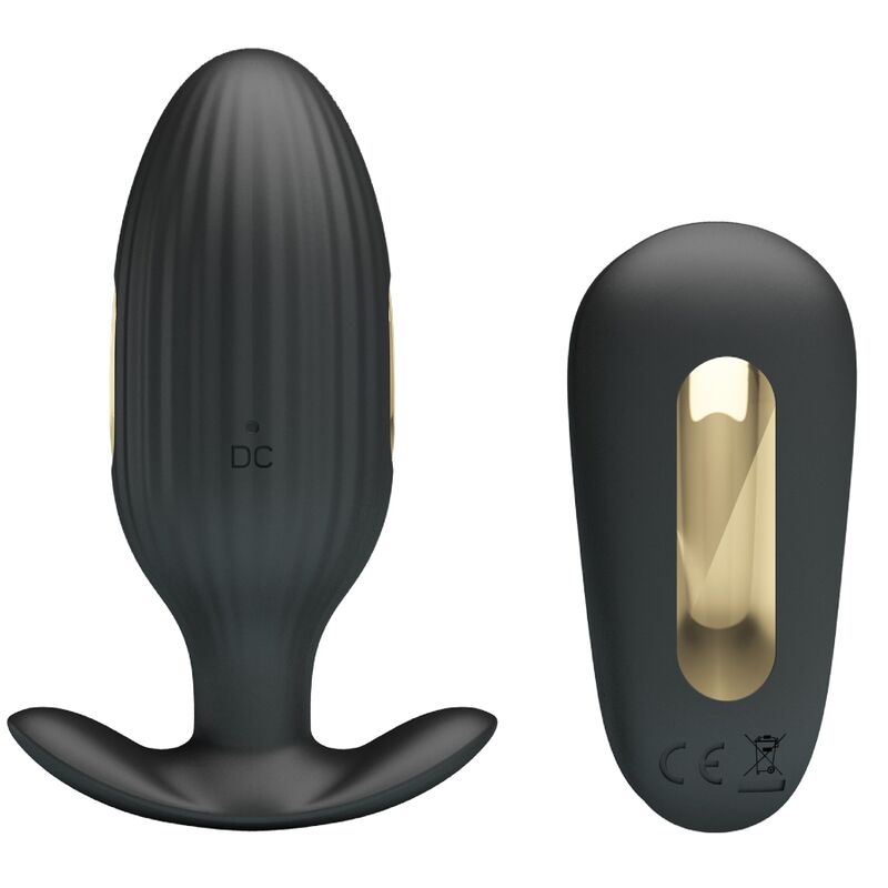 PRETTY LOVE - VIBRATORE ANALE RICARICABILE KELLY PLUG NERO – Tappi anali
