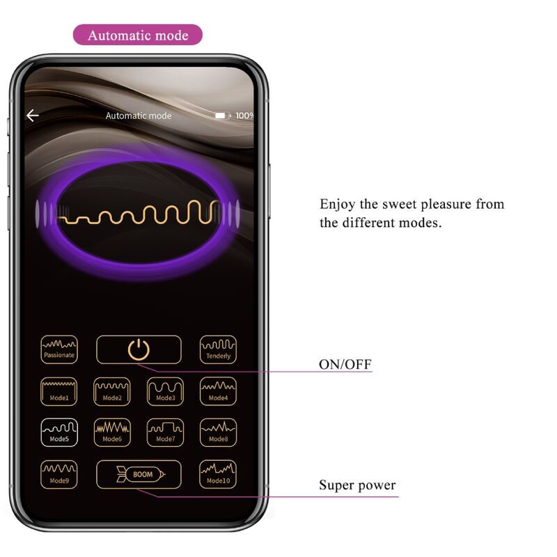 PRETTY LOVE - NINFA UOVO VIBRANTE APP CONTROLLATO VIOLA – Uova vibranti – foto 14