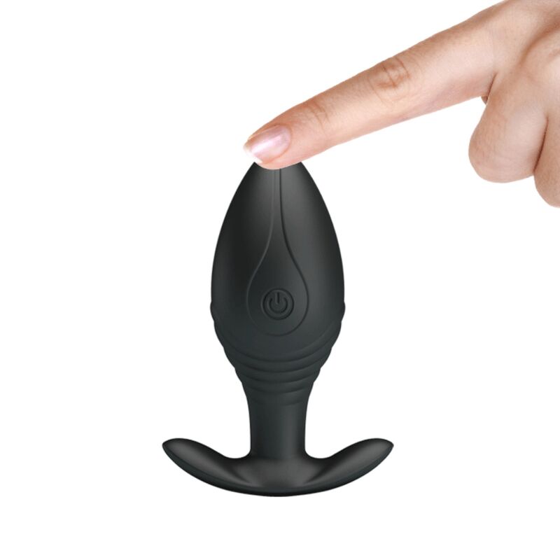 PRETTY LOVE - VIBRATORE RICARICABILE PLUG ANALE REGINA NERO – Tappi anali – foto 6