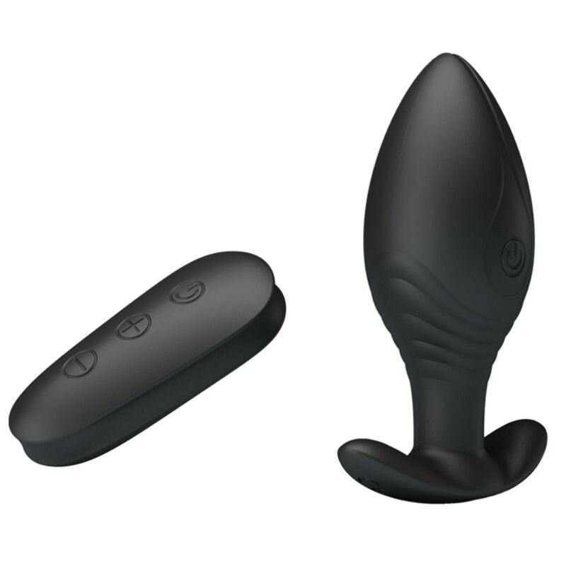 PRETTY LOVE - VIBRATORE RICARICABILE PLUG ANALE REGINA NERO – Tappi anali – foto 3