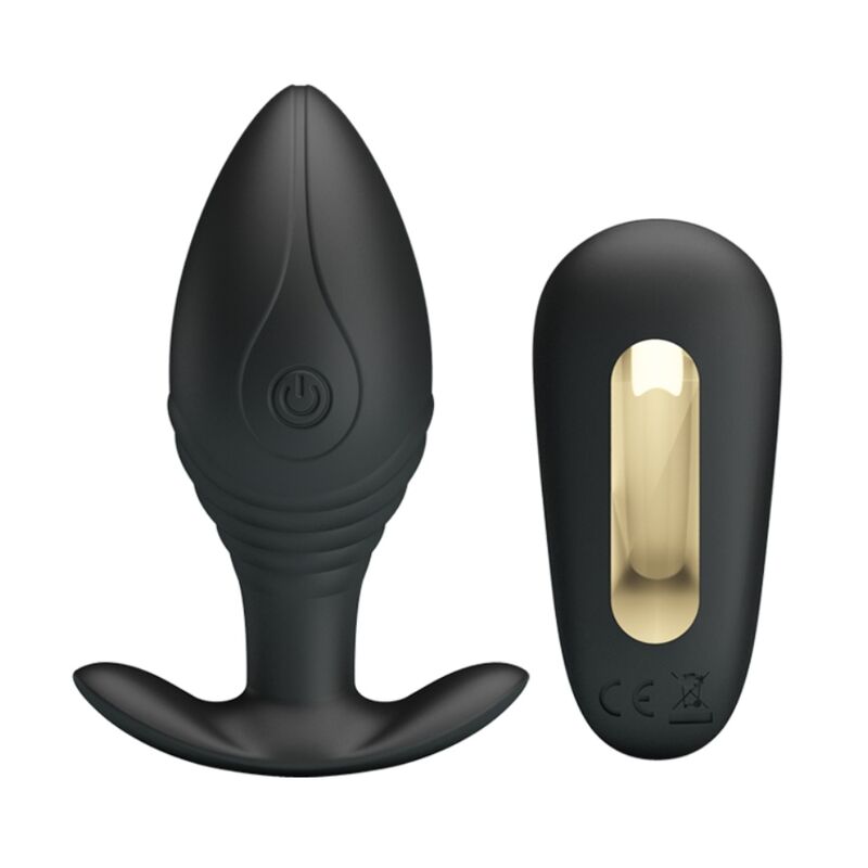 PRETTY LOVE - VIBRATORE RICARICABILE PLUG ANALE REGINA NERO – Tappi anali