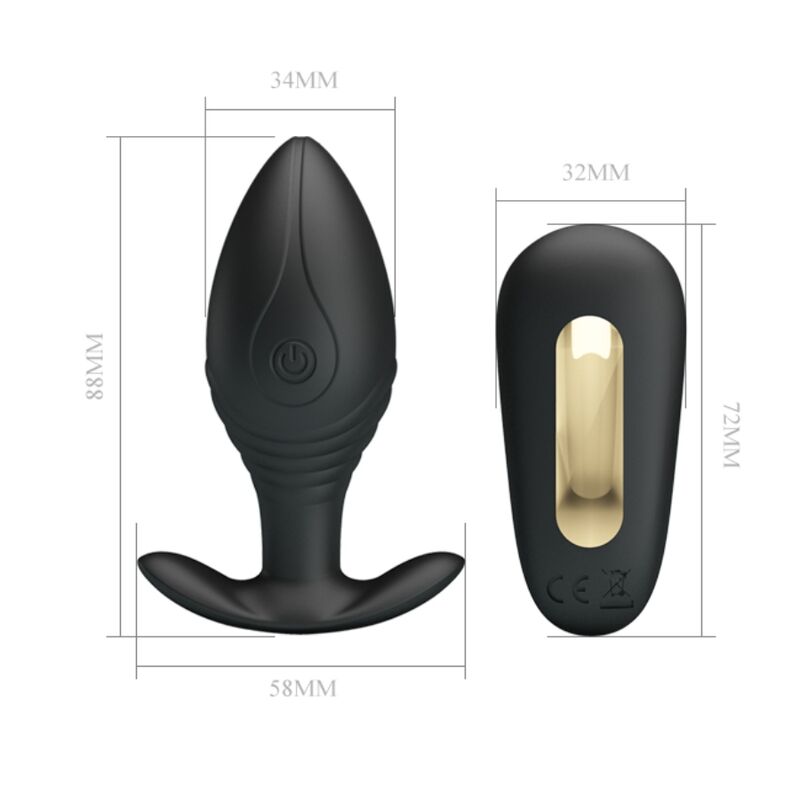 PRETTY LOVE - VIBRATORE RICARICABILE PLUG ANALE REGINA NERO – Tappi anali – foto 8