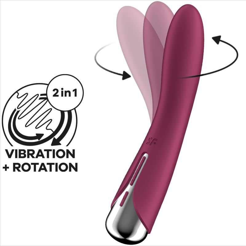 SATISFYER - SPINNING VIBE 1 VIBRATORE G-SPOT ROTATOR ROSSO – Vibratori a punto G – foto 6
