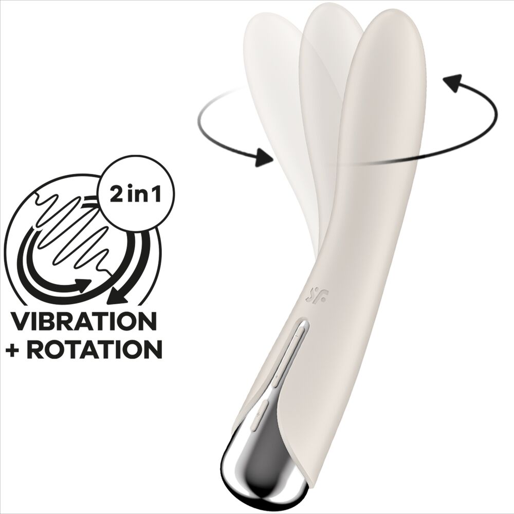 SATISFYER - VIBRATORE ROTATORE SPINNING VIBE 1 G-SPOT BEIGE – Vibratori a punto G – foto 6