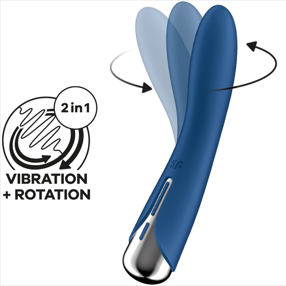 SATISFYER - VIBRATORE ROTATORE SPINNING VIBE 1 G-SPOT BLU – Vibratori a punto G – foto 6