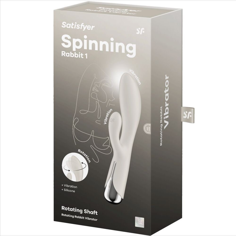 SATISFYER - SPINNING RABBIT 1 STIMOLAZIONE CLITORIDE E PUNTO G BEIGE – Vibratori di coniglio – foto 7