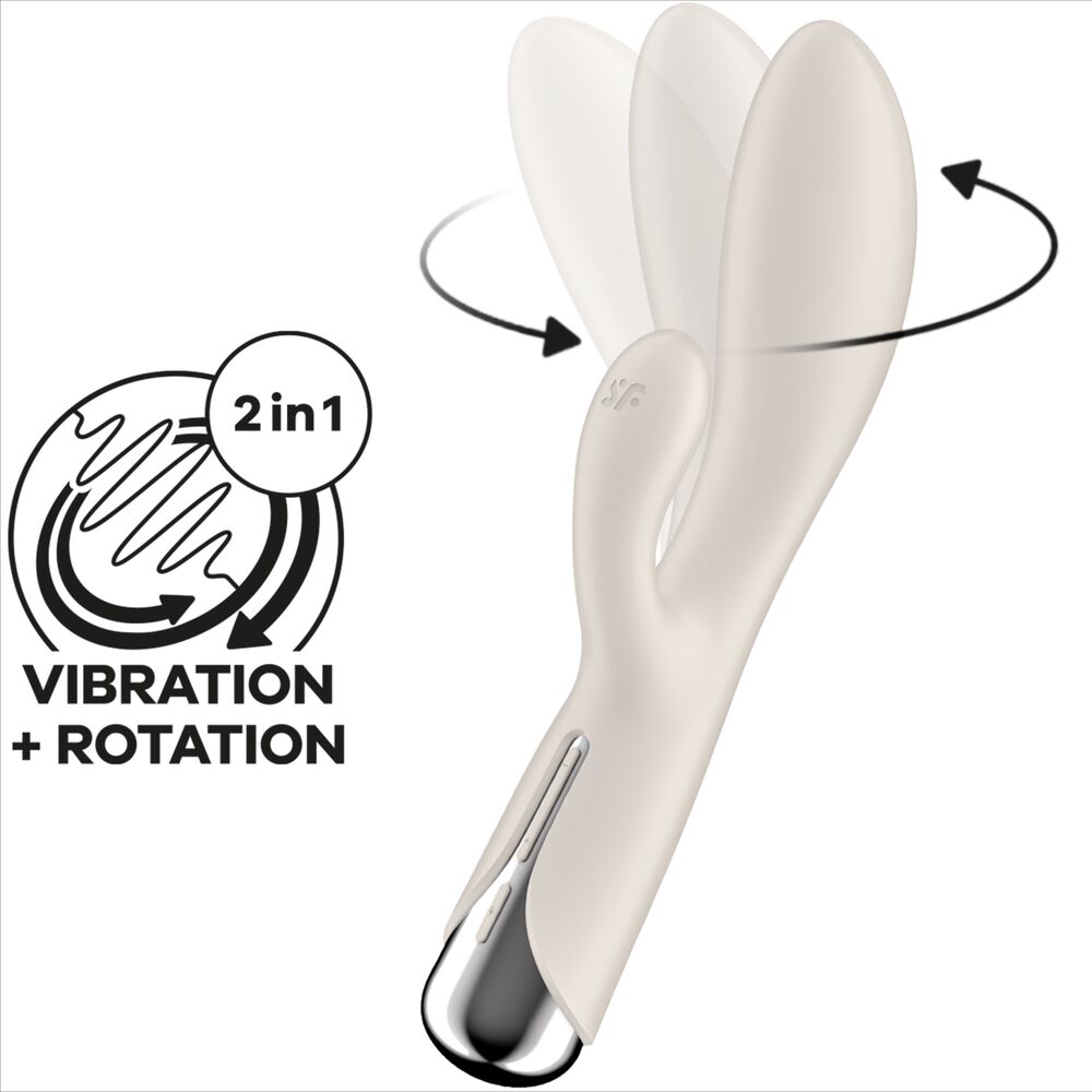 SATISFYER - SPINNING RABBIT 1 STIMOLAZIONE CLITORIDE E PUNTO G BEIGE – Vibratori di coniglio – foto 6