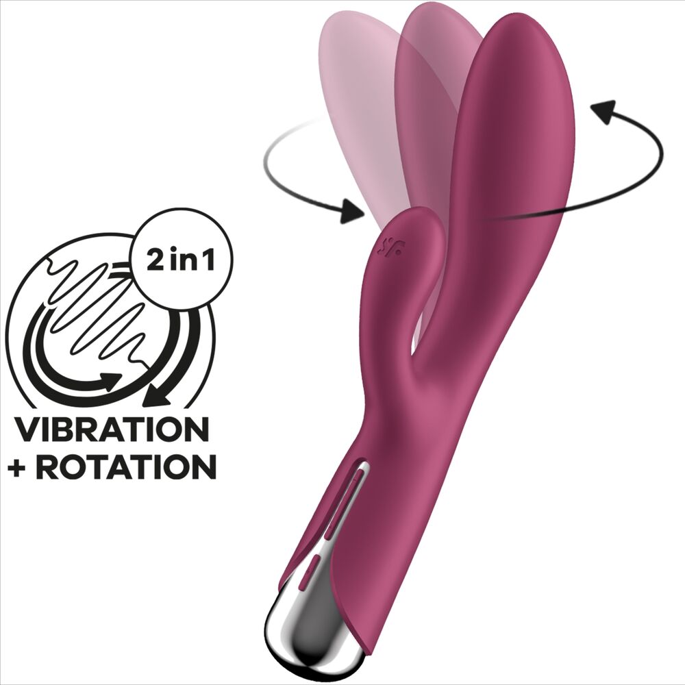 SATISFYER - SPINNING RABBIT 1 CLITORIDE E STIMOLAZIONE DEL PUNTO G ROSSO – Vibratori di coniglio – foto 6