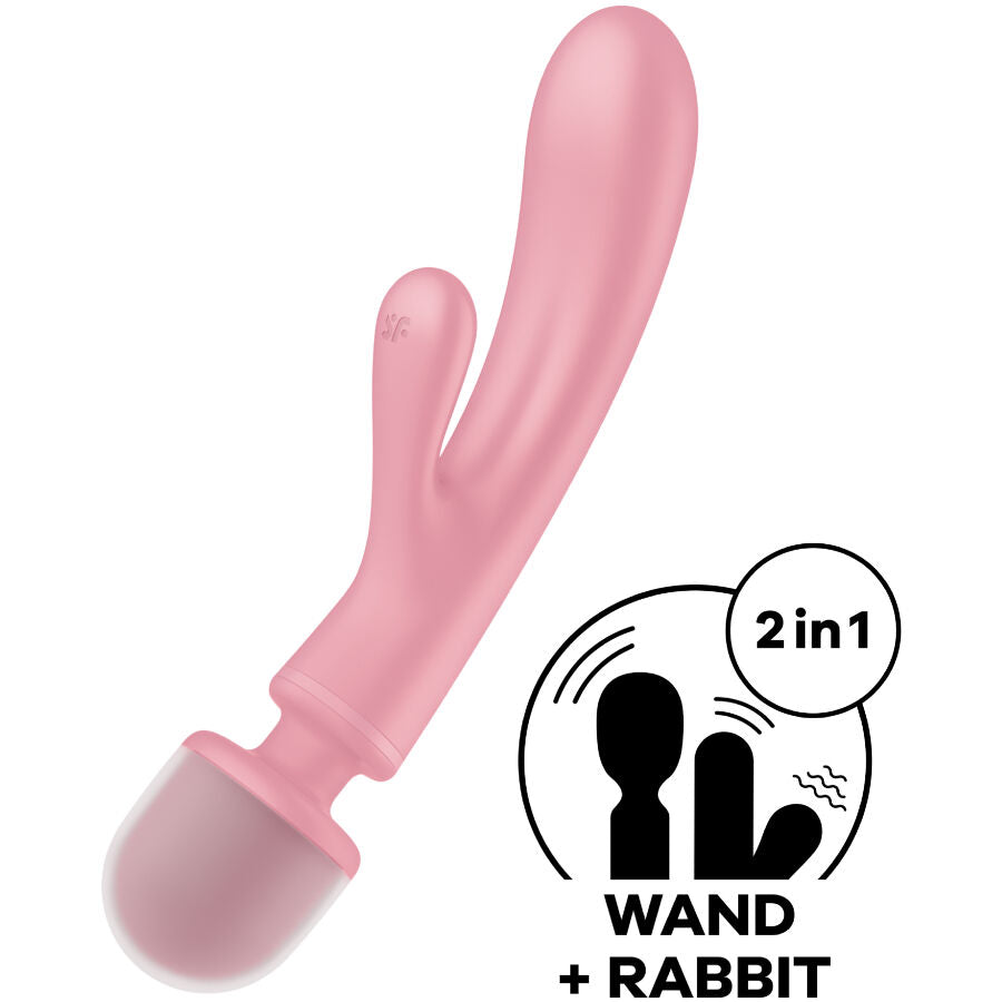 SATISFYER - MASSAGGIATORE VIBRATORE CONIGLIO TRIPLE LOVER ROSA – Vibratore WAND – foto 6