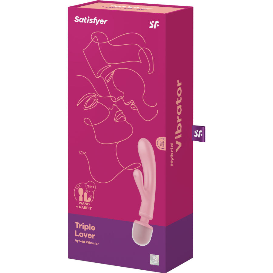 SATISFYER - MASSAGGIATORE VIBRATORE CONIGLIO TRIPLE LOVER ROSA – Vibratore WAND – foto 7