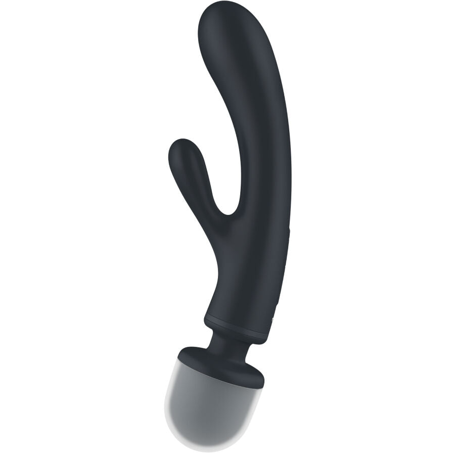 SATISFYER - MASSAGGIATORE VIBRATORE CONIGLIO TRIPLE LOVER GRIGIO – Vibratore WAND – foto 3