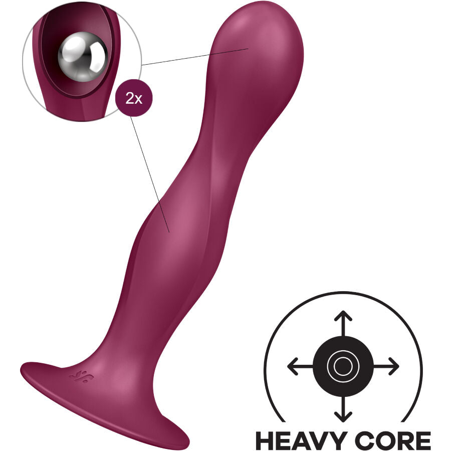 SATISFYER - DILDO IN SILICONE DOPPIA PALLA GRANATO – Falli senza vibrazioni – foto 3