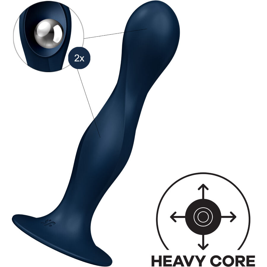 SATISFYER - DILDO IN SILICONE DOPPIA SFERA BLU – Falli senza vibrazioni – foto 3